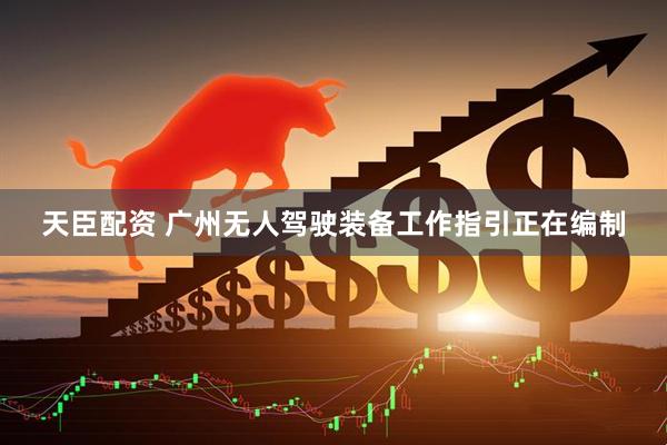 天臣配资 广州无人驾驶装备工作指引正在编制